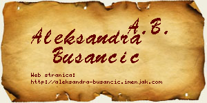 Aleksandra Busančić vizit kartica